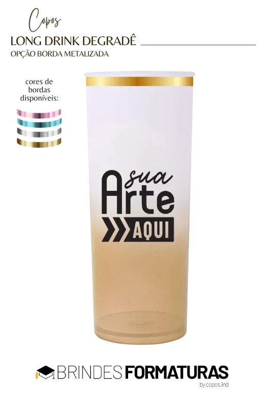Copo Long Drink Borda Metalizada Copo Long Drink Borda Metalizada