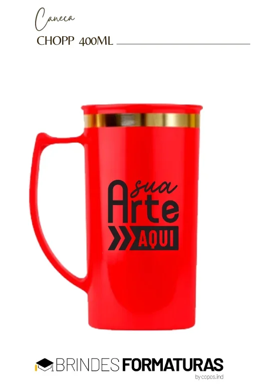 Caneca de Chopp borda metalizada Caneca de Chopp borda metalizada