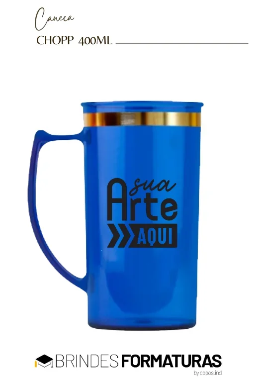 Caneca de Chopp borda metalizada Caneca de Chopp borda metalizada