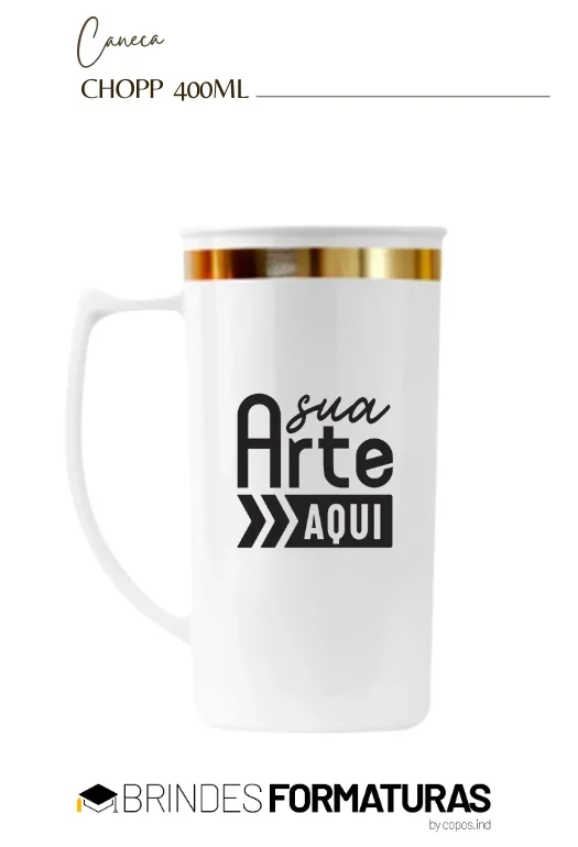 Caneca de Chopp borda metalizada Caneca de Chopp borda metalizada