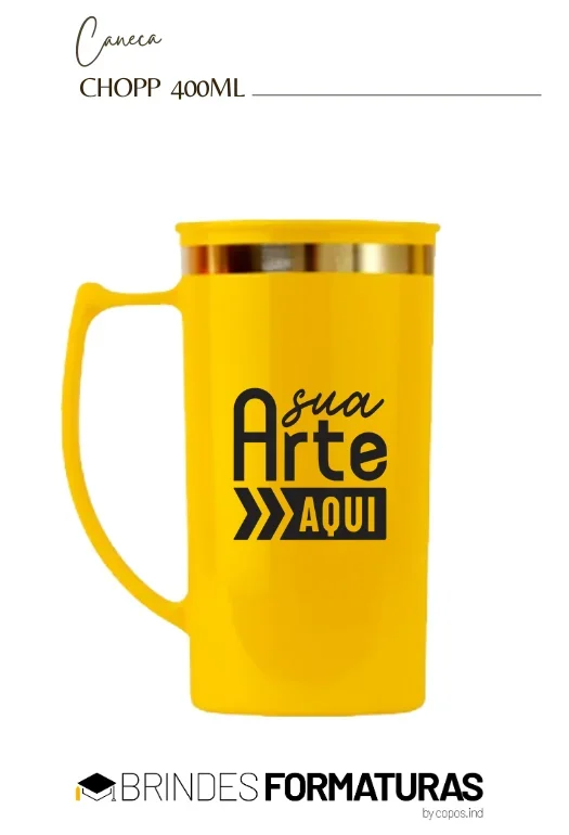 Caneca de Chopp borda metalizada Caneca de Chopp borda metalizada